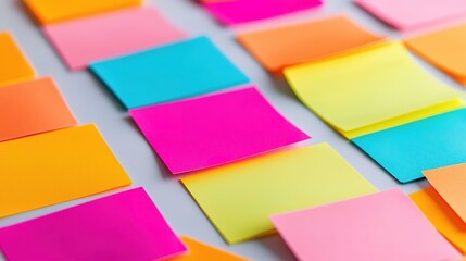 Creative team brainstorming session with colorful sticky notes office image collaborative overhead view innovation