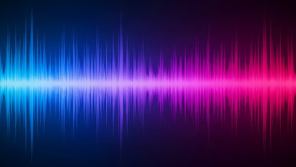 Gradient sound wave with blue to pink transition with abstract music audio