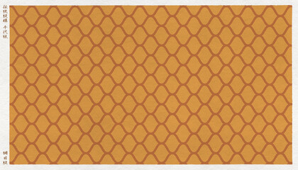 日本の伝統「網目模様」を版画風に描いた、和紙の千代紙