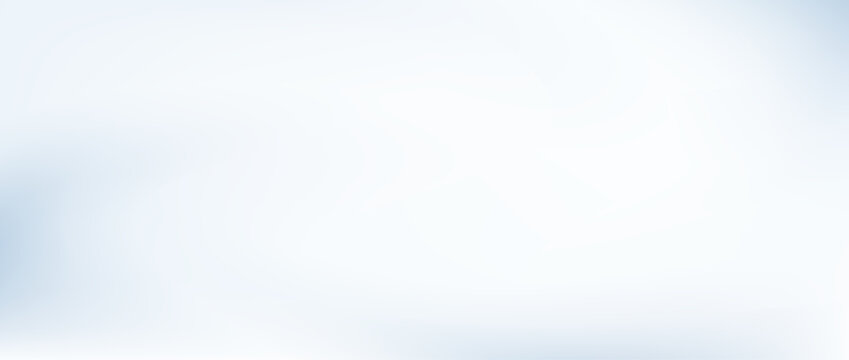 Cloud white gradient background. Smooth light blue abstract wallpaper. Subtle soft winter backdrop for graphic design banner, flyer, poster, presentation. Blurred wavy pastel gradation cover. Vector