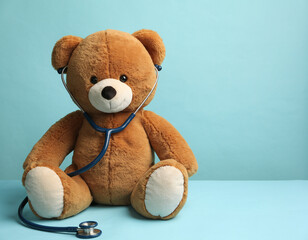 Caring Male Pediatrician Gently Examining a Healthy Baby During Medical Checkup in a Bright Modern Hospital Room, Showing Professional Healthcare, Child Care, and Trust Between Doctor and Infant