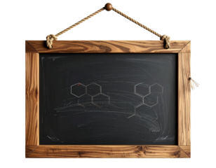  Hanging Wooden Chalkboard with Natural Rope – Minimalist Display PNG