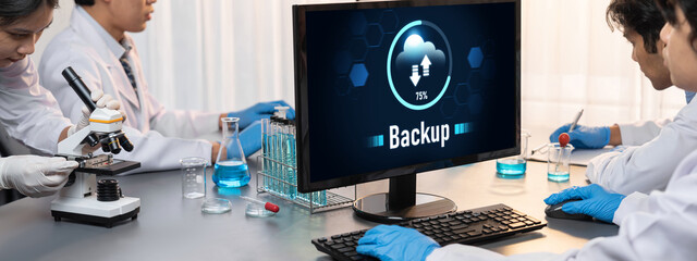 Backup Storage Data Internet Technology Business concept. Database storage cloud technology file...