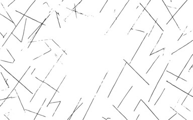 Minimal Sketchy Line Geometric Seamless Pattern Vector in Black on White Background.