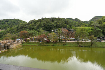 Fototapeta premium Kanchanaburi, Thailand : Popular photo spot of E-Thong village, Pilok,Thong Pha Phum National Park. 