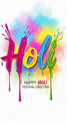 Vibrant, dripping, colorful lettering celebrates a joyous spring festival