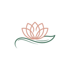 Modern Lotus Flower Logo Vector
