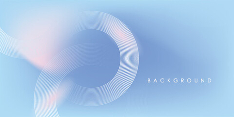 Abstract circle lines on light blue background. Geometric stripe line art design for poster, brochure, cover, website, header, web banner, presentation.
