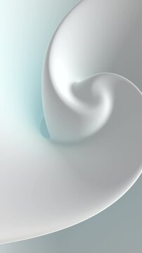 Revolving creamy cosmetic liquid paste with white blue curvy texture background