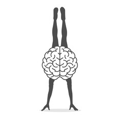 Brain doing fitness exercise for healthy lifestyle and wellbeing. Productivity, effectiveness. Intelligence and knowledge development with brain performance. Thoughts, and idea pumping