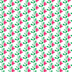 Seamless pink floral vector pattern with vintage flowers and leaves for wallpaper, fabric and decorative backgrounds