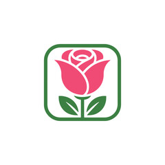 Romantic Rose Logo Vector Design