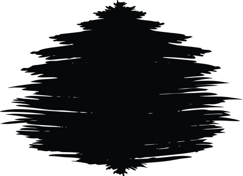 Abstract painterly tree silhouette vector graphic scalable eps for design