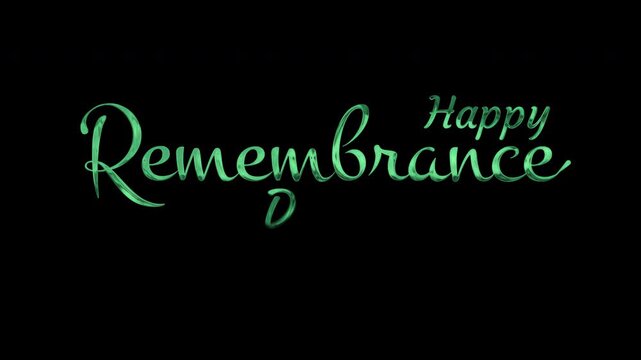Text wishing happy remembrance day on a black background. Suitable for social media posts, greeting cards, digital marketing campaigns.