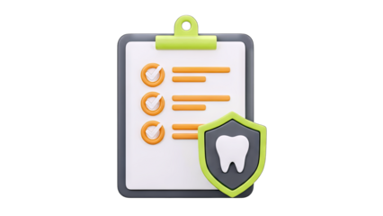 Dental Insurance Checklist with Tooth Shield Icon