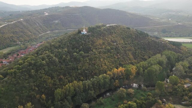 The Hisar hill, a natural landmark located near the town of Prokuplje in southern Serbia. Captivating drone video.