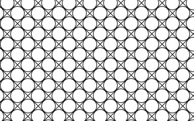 vector geometric circle and square seamless pattern, chain link fence background