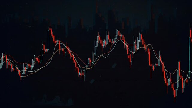 Stock Market Candlestick Chart Motion Graphic Loop