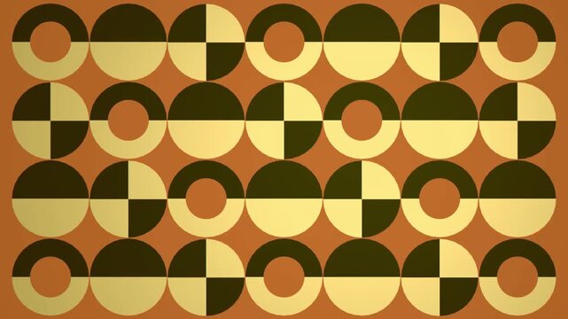 Abstract Retro Geometric Pattern Animation - 60s 70s Mid-Century Modern Rotating Ovals Seamless Loop Background
