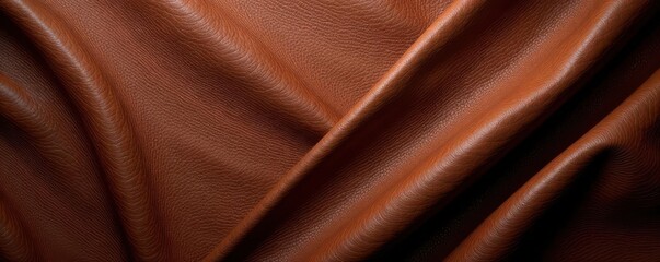 Deep brown leather, rich texture, natural folds, surface, craft, vintage