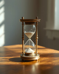 hourglass on a wooden background