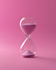 hourglass on red background