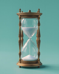 vintage hourglass isolated on white