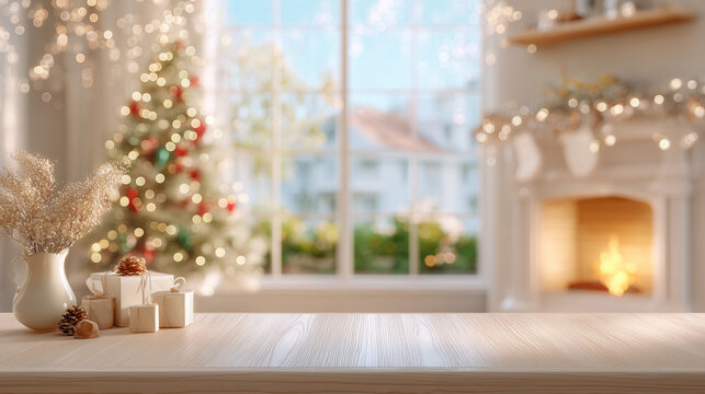 christmas tree with gifts and decorations