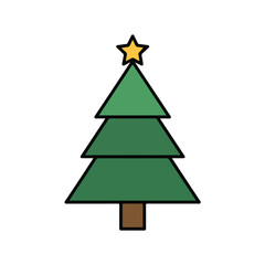 Minimal Christmas Tree Vector Illustration