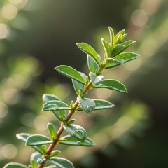 Obraz premium Close-up of a vibrant green plant with delicate leaves.