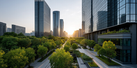 Fototapeta premium Sustainable investment trends in urban development esg strategies for green spaces business growth and architectural innovation