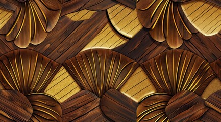Intricate Wooden Ornament: A close-up view reveals a masterfully crafted wooden ornament, its detailed patterns and textures a testament to skillful artistry.