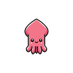 Flat vector squid logo template