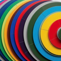 Obraz premium Colorful Circular Discs Arranged in a Gradient Pattern.