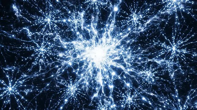 A Dynamic Visualization Of Connecting Digital Neurons In Space.