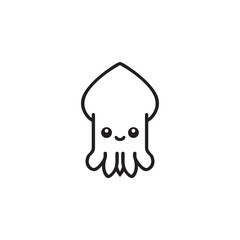 Flat vector squid logo template
