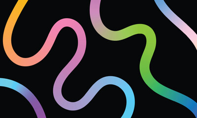 Abstract Backgrounds Design with Gradient Shapes, rainbow background, Abstract wavy multicolor gradient vector line art background.