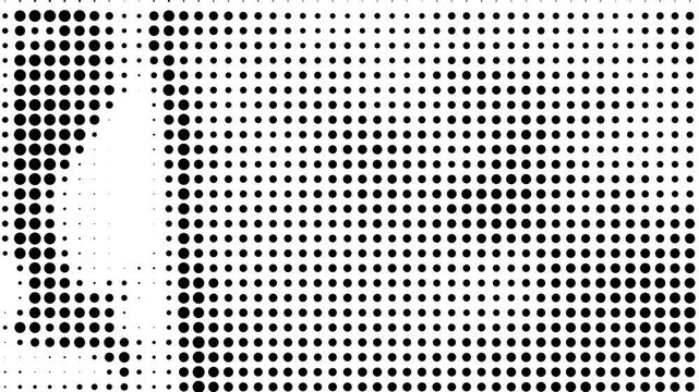 Dotted Halftone Stop Motion Animation Background with Dynamic Black and White Dot Clusters, Abstract Retro Print Pattern Motion for Graphic Design, Editorial Layouts, Posters and Modern Visual Media