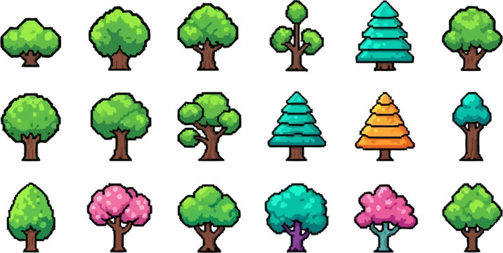 pne tree icon and set
