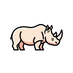 Obraz premium Cute Cartoon Rhino Illustration.