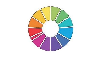 Obraz premium Vibrant Color Wheel Illustration on White Background.