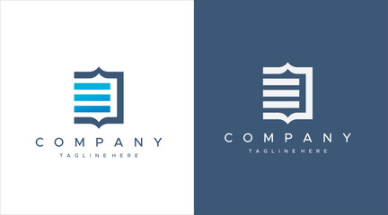 simple and modern letter E book logo design template