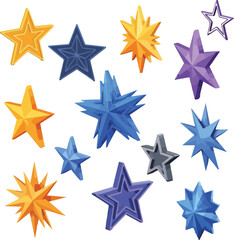 Elegant vector illustration of a radiant golden star with glowing highlights and sharp five-pointed design in premium flat style. Versatile graphic perfect for awards, ratings, navigation icons