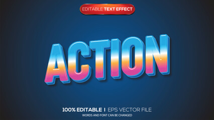3d text effect action theme