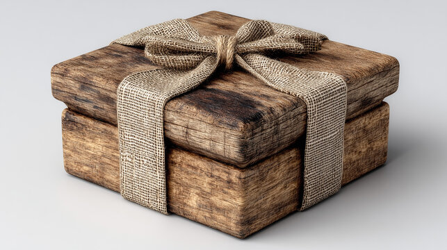 A small gift box square shape isolate on white sreen.