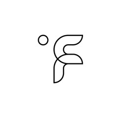 Minimal Line Letter F Logo – Modern Monoline Abstract Symbol