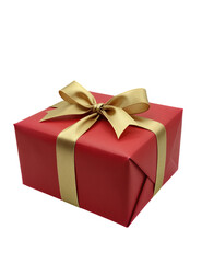 Obraz premium Red Gift Box With Gold Ribbon