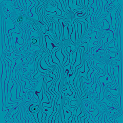 Abstract blue floral and wave seamless pattern design background