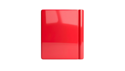 3D render of a glossy red rectangular object on a black background