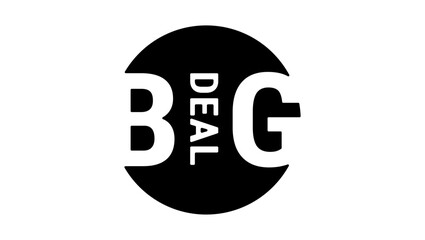 big deal inscription, black isolated silhouette